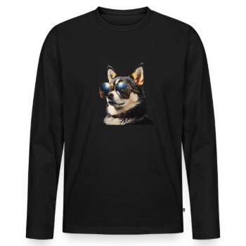 Alaskan Klee Kai Cool - Alaskan Klee Kai - Männer Premium Bio Langarmshirt - Schwarz - Vorne - Nico (187cm)
