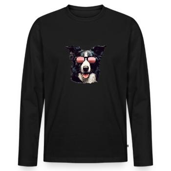 Border Collie Cool - Border Collie - T-shirt manches longues Premium bio Homme - noir - Devant - Nico (187cm)