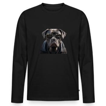 Cane Corso Cool - Cane Corso Dog - Men's Premium Organic Long Sleeve Shirt - black - Front - Nico (187cm)
