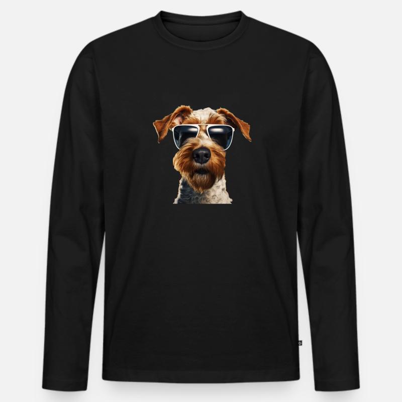 Foxterrier Cool - Foxterrier - Männer Premium Bio Langarmshirt - Schwarz
