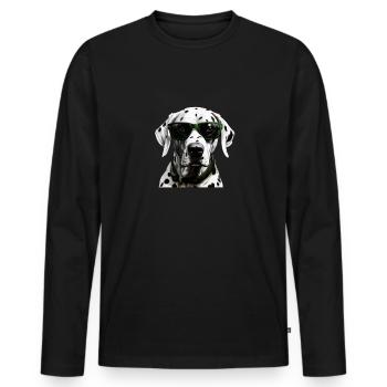 Dalmatian Cool - Dalmatian Dog - Men's Premium Organic Long Sleeve Shirt - black - Front - Nico (187cm)