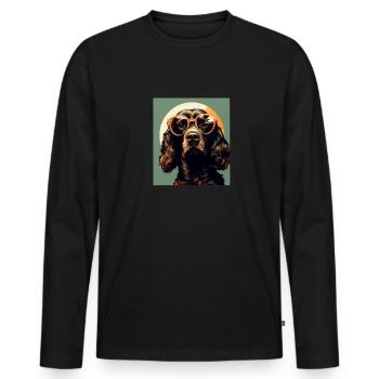 Épagneul des champs Cool - Chien épagneul des champs - T-shirt manches longues Premium bio Homme - noir - Devant - Nico (187cm)