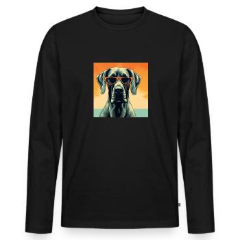 Great Dane Cool - Great Dane - Men's Premium Organic Long Sleeve Shirt - black - Front - Nico (187cm)