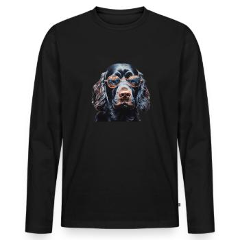 Épagneul des champs Cool - Chien épagneul des champs - T-shirt manches longues Premium bio Homme - noir - Devant - Nico (187cm)