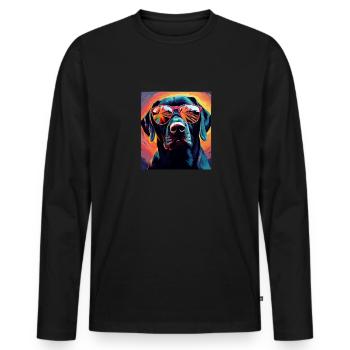 Labrador Cool - Chien Labrador - T-shirt manches longues Premium bio Homme - noir - Devant - Nico (187cm)