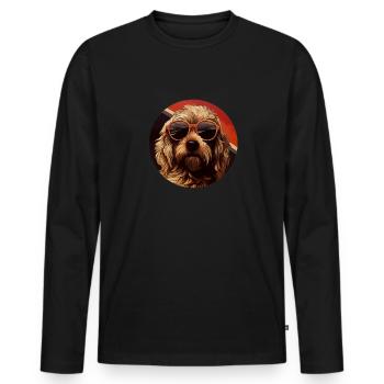 Labradoodle Cool - Labradoodle Hund - Männer Premium Bio Langarmshirt - Schwarz - Vorne - Nico (187cm)