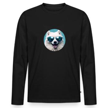 Samojede Cool - Samojede Hund - Männer Premium Bio Langarmshirt - Schwarz - Vorne - Nico (187cm)