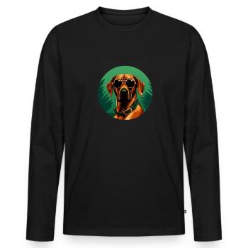 Rhodesian Ridgeback Cool - Rhodesian Ridgeback - Men's Premium Organic Long Sleeve Shirt - black - Front - Nico (187cm)