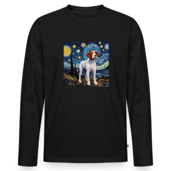 Epagneul Breton Sternennacht - Männer Premium Bio Langarmshirt - Schwarz - Vorne - Nico (187cm)