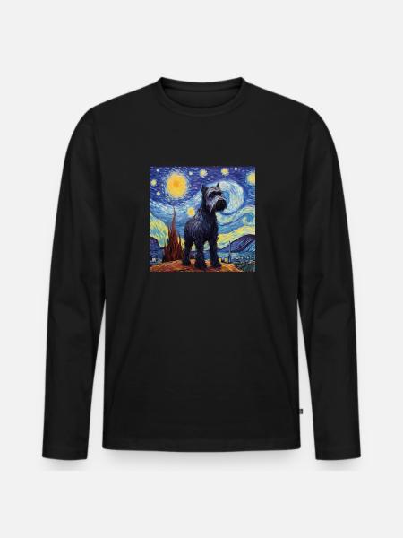 Schnauzer géant Nuit étoilée - T-shirt manches longues Premium bio Homme - noir