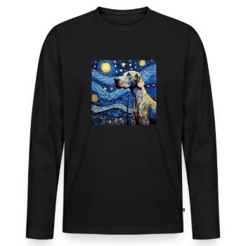 Deutsche Dogge Sternennacht - Männer Premium Bio Langarmshirt - Schwarz - Vorne - Nico (187cm)
