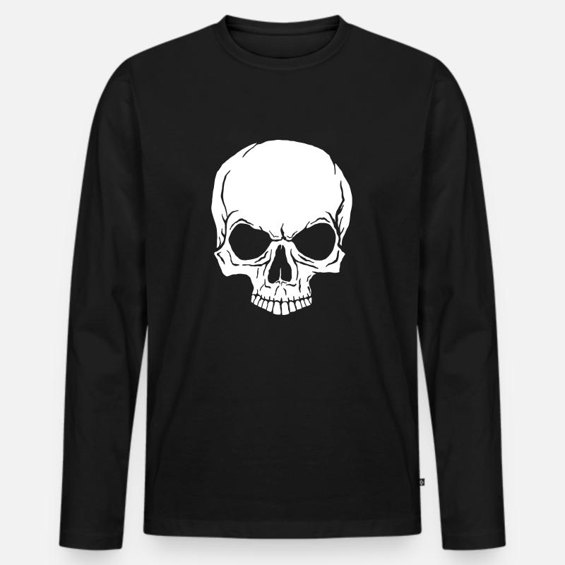 totenkopf - Männer Premium Bio Langarmshirt - Schwarz