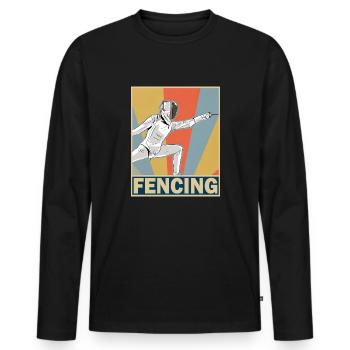 clôture - T-shirt manches longues Premium bio Homme - noir - Devant - Nico (187cm)