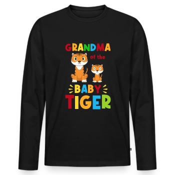 Grand-mère Naissance Petit-enfant Grand-mère Grand-mère - T-shirt manches longues Premium bio Homme - noir - Devant - Nico (187cm)
