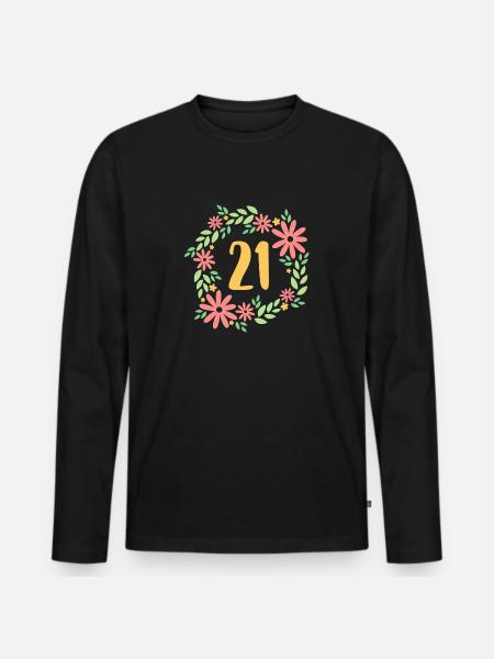 21st Birthday Gift - Men's Premium Organic Long Sleeve Shirt - black