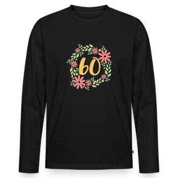 Cadeau du 60e anniversaire - T-shirt manches longues Premium bio Homme - noir - Devant - Nico (187cm)