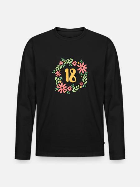 18th Birthday Gift - Men's Premium Organic Long Sleeve Shirt - black