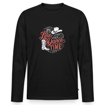 Danse en ligne Time Danse en ligne Il est temps de danser - T-shirt manches longues Premium bio Homme - noir - Devant - Nico (187cm)
