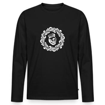 Apfelwein Hessen Äppelwoi Geschenk Hessisch Babbel - Männer Premium Bio Langarmshirt - Schwarz - Vorne - Nico (187cm)