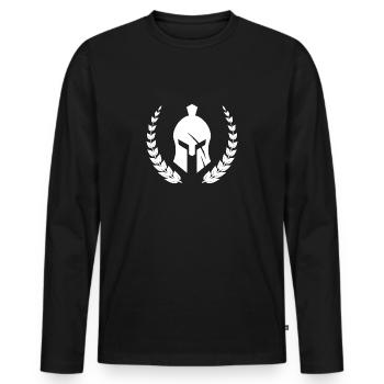 Sparta Helm Krieger Molon Labe Geschenk Spartaner - Männer Premium Bio Langarmshirt - Schwarz - Vorne - Nico (187cm)