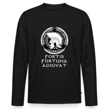 Fortis Fortuna Adiuvat Centre romain - T-shirt manches longues Premium bio Homme - noir - Devant - Nico (187cm)