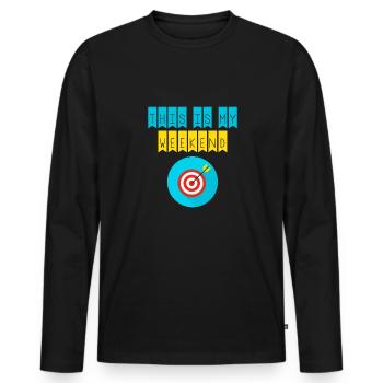 This is my weekend archery player - Men's Premium Organic Long Sleeve Shirt - black - Front - Nico (187cm)
