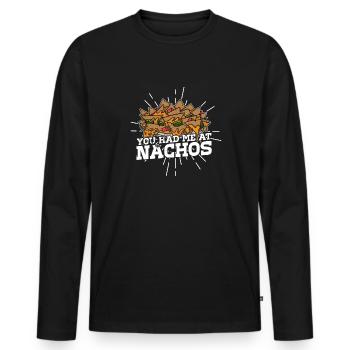 Jalapenos Nachos Cheese Mexico Mexican cuisine - Männer Premium Bio Langarmshirt - Schwarz - Vorne - Nico (187cm)