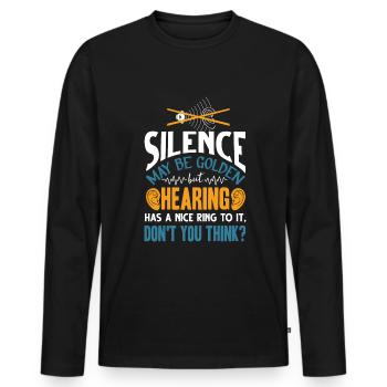 Pediatric Audiologist Audiology Awareness Month - Männer Premium Bio Langarmshirt - Schwarz - Vorne - Nico (187cm)