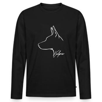 KELPIE Profile Dog Dogs Herding Dog Wilsigns - Men's Premium Organic Long Sleeve Shirt - black - Front - Nico (187cm)