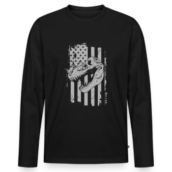 Dinosaurier Triceratops Fleischfresser Fossil - Männer Premium Bio Langarmshirt - Schwarz - Vorne - Nico (187cm)