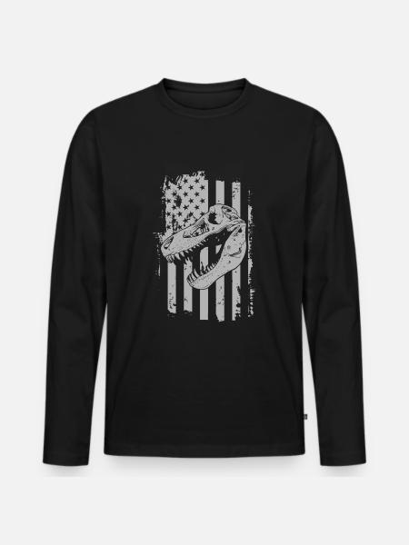 Dinosaur Triceratops Carnivore Fossil - Men's Premium Organic Long Sleeve Shirt - black