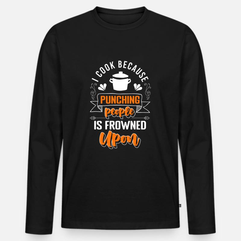 Küchenchef Restaurant Beruf Chefkoch - Männer Premium Bio Langarmshirt - Schwarz