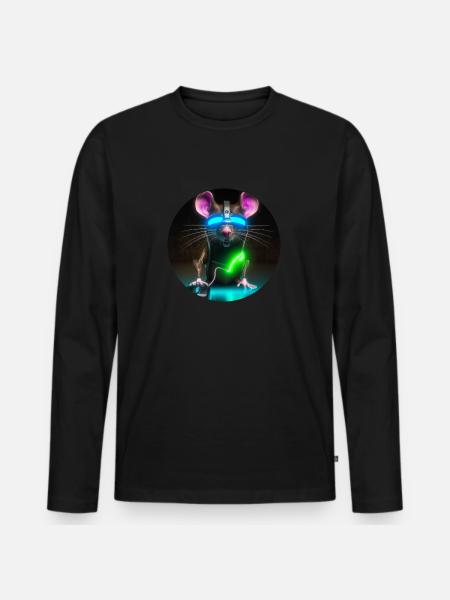 Cyber mouse - Men's Premium Organic Long Sleeve Shirt - black