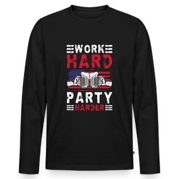 Célébration Événement de beuverie Célébration - T-shirt manches longues Premium bio Homme - noir - Devant - Nico (187cm)