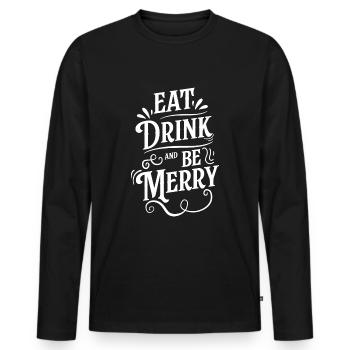 Food counter gourmet - Men's Premium Organic Long Sleeve Shirt - black - Front - Nico (187cm)