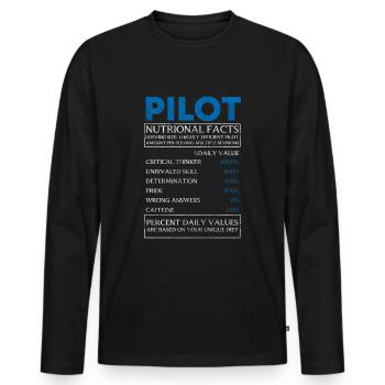 Aircraft Heartbeat Aviation Airfield - Men's Premium Organic Long Sleeve Shirt - black - Front - Nico (187cm)