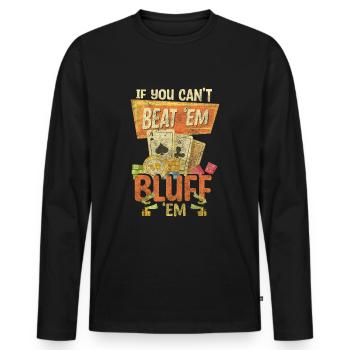 Ace Hold'em Poker - Men's Premium Organic Long Sleeve Shirt - black - Front - Nico (187cm)