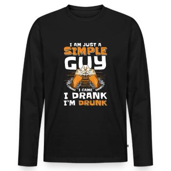 Alcoholics drink drunk liquor - Men's Premium Organic Long Sleeve Shirt - black - Front - Nico (187cm)