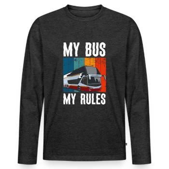 Bus Beruf Arbeit Kraftfahrer - Männer Premium Bio Langarmshirt - Anthrazit meliert - Vorne - Nico (187cm)