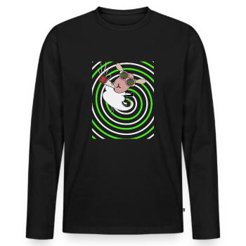 Kiffer Schaf - Männer Premium Bio Langarmshirt - Schwarz - Vorne - Nico (187cm)