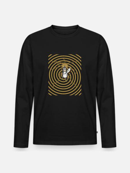 Schamane - Männer Premium Bio Langarmshirt - Schwarz
