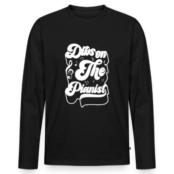 Musician Piano Player Melody - Men's Premium Organic Long Sleeve Shirt - black - Front - Nico (187cm)