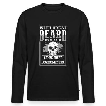 Hairstyle Bald Head - Men's Premium Organic Long Sleeve Shirt - black - Front - Nico (187cm)