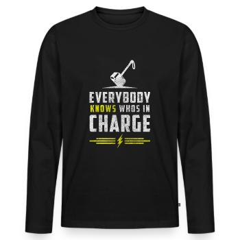 Thor Norse Lightning Celts - Men's Premium Organic Long Sleeve Shirt - black - Front - Nico (187cm)