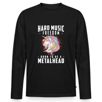 Metal Guitar Rock Hard Rock - Men's Premium Organic Long Sleeve Shirt - black - Front - Nico (187cm)