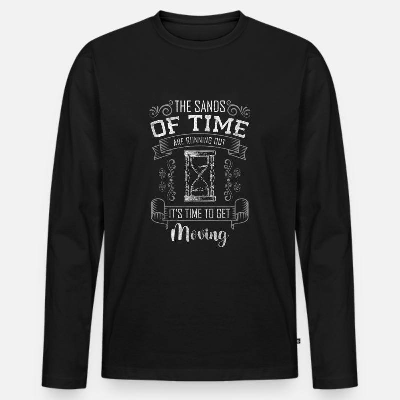 Sanduhr Leben Modern Zeitreise - Männer Premium Bio Langarmshirt - Schwarz