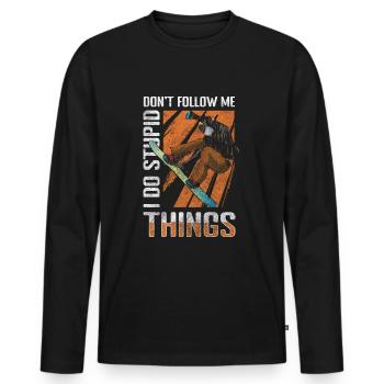 Snowboard Tailgrab Vacances d’hiver - T-shirt manches longues Premium bio Homme - noir - Devant - Nico (187cm)
