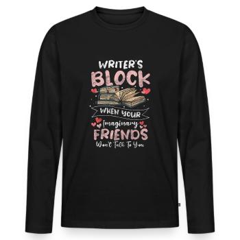 Auteur Fantasy Blogger - T-shirt manches longues Premium bio Homme - noir - Devant - Nico (187cm)