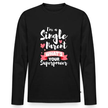 Parents Father Solo - Men's Premium Organic Long Sleeve Shirt - black - Front - Nico (187cm)