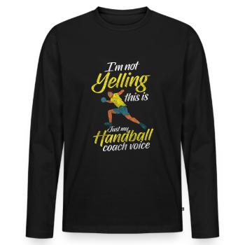 Handballer Sport Hobby Ball Sports - Men's Premium Organic Long Sleeve Shirt - black - Front - Nico (187cm)